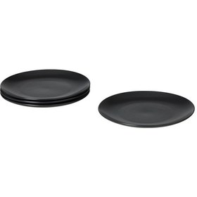 Resim Tabak Seti, Mat Koyu Gri, 26 Cm, 4 Adet Gri 