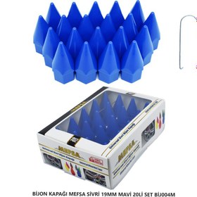 Resim Bijon Kapağı Sivri 19 mm Mavi 20 Li Set 