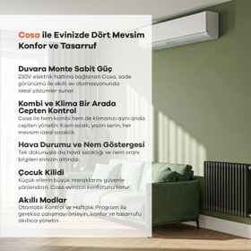 Resim Cosa Akıllı Oda Termostatı Kablolu Kombi ve Klima Kontrolü 230V 
