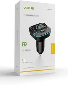 Resim F9 Araç Fm Transmitter 5.3 Bluetooth Araç Kiti Usb Type-C Hızlı Şarj Kart Çakmaklık Girişli 
