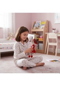 Resim Kırmızı Elbiseli El İşi Amigurumi Oyuncak Kız Bebek Kırmızı 