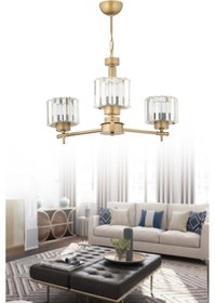 Resim İstanbul Avize Defne 3 Kollu Eskitme Y-10 Taşlı Avize 