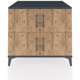 Resim Kronos Şifonyer 3 Raflı 4 Kapaklı 88x59x80 Antrasit-çam Antrasit 