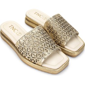 Resim Tamer Tanca Kadın Hakiki Deri Gold Topuklu Terlik 1043 659 Bn Trlk Y25 Lıght Gold 