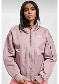 Resim Nike Reversible Synthetic Fill Versity Loose Fit Bomber Jacket Kadın Çift Taraflı Bol Kesim Ceket Bej Bej 