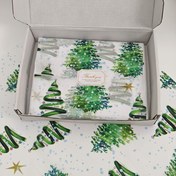 Resim 15/40 yaprak, renkli ışıklı ve Noel ağacı desenli ince kağıt, 50cm x 35cm hediye paketleme kağıdı, düğünler, Noel hediyeleri, doğum günü hediyesi, buket paketi, parti hediyeleri için uygun 
