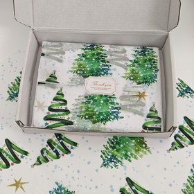 Resim 15/40 yaprak, renkli ışıklı ve Noel ağacı desenli ince kağıt, 50cm x 35cm hediye paketleme kağıdı, düğünler, Noel hediyeleri, doğum günü hediyesi, buket paketi, parti hediyeleri için uygun 