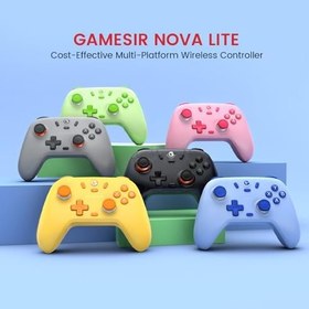 Resim GameSir Nova Lite Çoklu Platform Kablosuz Oyun Kumandası, PC, Steam, Switch, iOS ve Android Uyumlu Hall Effect 20Hz Turbo (Sky Blue) 