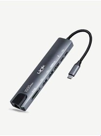 Resim Linktech A205 Premium 8’li 1 İnternet Kartı (RJ45), HDMI, Type-C Çoklu Bağlantı Noktası ve Kart Okuyucu 