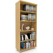 Resim Elizza Büyük Boy Kapaksız Kitaplık Dosya Dolabı Teak - 80X35X188 