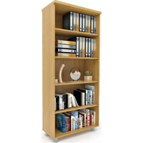 Resim Elizza Büyük Boy Kapaksız Kitaplık Dosya Dolabı Teak - 80X35X188 