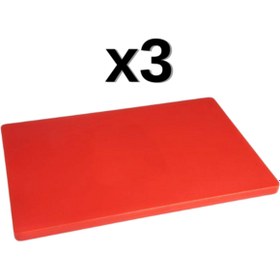Resim Türkay 3'lü Türkay 50x30x4 cm Polietilen Kesme Tahtası Kesim Levhası 4788 