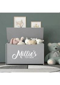 Resim Gateesat Kişiselleştirilmiş Vinyl Oyuncak Kutusu İsim Dekoru - Yansımalı Yeşil 2 İnç Reflektif Yeşil 