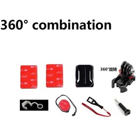 Resim 360 Kombinasyon-tuyu Gopro Aksesuarları Için 4 Yollu Pikap Düğme Dağı Hero987 6 5 Djı Osmo Eylem Sjcam Ekenotorcycle Kask Çene Braketi 