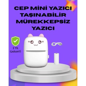 Resim Marsilyan- Kablosuz Mini Cep Yazıcısı Bluetooth Destekli 1200MAH Bataryalı 