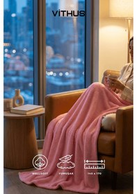 Resim Wellsoft Tv Battaniyesi Peluş Polar Ultra Yumuşak Battaniye 140x170 Cm Pembe 