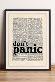 Resim Taranist Kağıt Poster Don't Panic Retro Görünümlü Paper Kuşe Kalın (30X42 CM) 