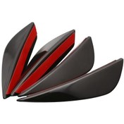 Resim 4 Adet Araba Tampon Rüzgar Bıçağı - Kauçuk Malzeme, Kırılma Koruma, Spor Görünüm, Kolay Kurulum - Siyah 