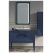 Resim Omente 100Cm Banyo Dolabı-Lacivert (Boy Dolap Dahil ) 