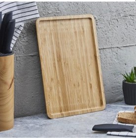 Resim Lüks Doğal Ahşap Tepsi Sunum Çay Kahvaltılık Ve Sunum Tepsisi 33x23cm Ahşap 