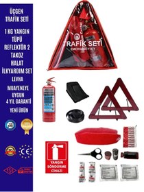Resim ünalgrup ÜÇGEN TRAFİK SETİ TÜVTÜRK ONAYLI MUAYENEYE UYGUN+LEVHA 