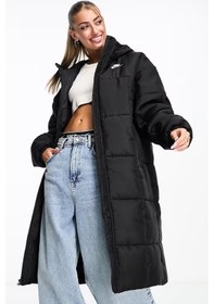 Resim Nike Terma Fit Synthetic Fill Loose Fit Classic Maxi Puffer Jacket Kadın Kapüşonlu Bol Kesim Parka Siyah Siyah 
