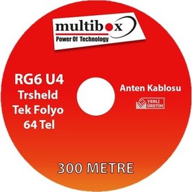Resim Multibox Rg6 U4 Trsheld Çift Folyo 64 Tel Anten Kablosu 300 Metre 
