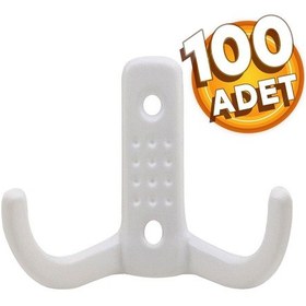 Resim Noktalı Vestiyer Duvar Askısı Dolap Elbise Askılığı Beyaz Metal Askı (100 ADET) Beyaz 