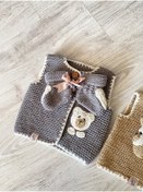 Resim BEE by Sisters Triko El Örgüsü Ayıcıklı Yelek-patik 2'li Set 