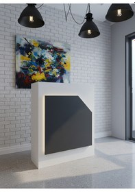 Resim Resital Ledli Karşılama Bankosu G-90 Cm Ofis Kasa Resepsiyon Masası Banko-002-1-4 