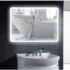 Resim Global Led Mirror 55X40 cm Ledli Ayna Dresuar Hol Koridor Duvar Salon Banyo Wc Ofis Çocuk Yatak Odası Boy 