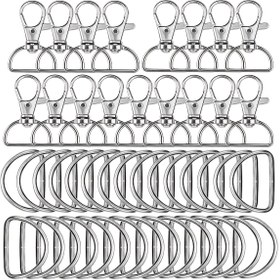 Resim 24 Adet Noel Anahtarlık Askıları ve D-Halkaları Seti, 12 Lanyard Askısı ve 12 Metal D-Halkası İçerir, Cüzdanlar ve Lanyarlar için Döner Askı El Sanatları, Çantalar, Çantalar, Cüzdanlar, Askılar, Sırt Çantaları ve Köpek Kolyeleri DIY El Sanatları Aksesuarları için Uygundur. 