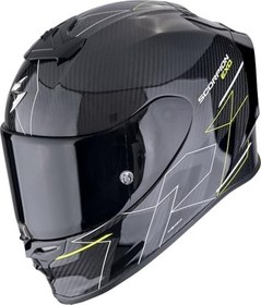 Resim Scorpion EXO R1 Evo Carbon Cynergy Spor Motosiklet Kask Siyah Sarı 