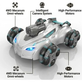 Resim LRS STORE Kameralı Telefondan Kontrollü Akrobat Rock Crawler RC Araba 360° Dönebilen RC Stund Car 