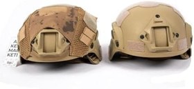 Resim KORDAK Jandarma Çöl Kamuflaj Kısa Airsoft Askeri Kask Kılıfı 