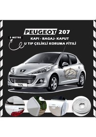 Resim Peugeot 207 Oto Araç Kapı Koruma Fitili 5 Metre Parlak Beyaz Renk 