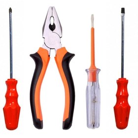 Resim yunuskayatek Yıldız ve Düz Tornavida Kontrol Kalemi ve Pense 4 Parça Set 