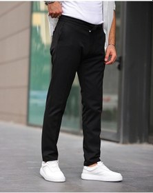 Resim Slim Fit Likralı Jogger Pantolon Siyah 