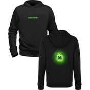 Resim Minecraft Baskılı Siyah Ön Arka Baskılı Çocuk Sweatshirt 