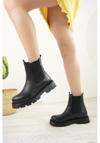 Resim Nesil Shoes Swell 3080 Siyah Çift Lastikli Kadın Bot-siyah Siyah 
