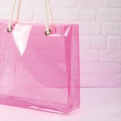 Resim Simple Living Rainbow Halat Saplı Plaj Çantası - Pembe 