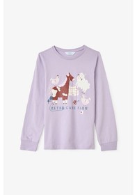 Resim Kız Çocuk Yoyo Oyun Desenli Pamuklu 2'li Pijama Takımı Çok Renkli 