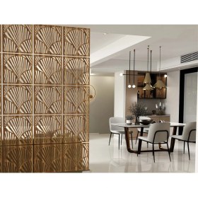 Resim Kayasan Ahşap Kayasan ® Lazer Kesim Sarkıt Paravan, Ahşap Seperatör, Oda Ayırıcı 4'lü Panel Levha Seti 