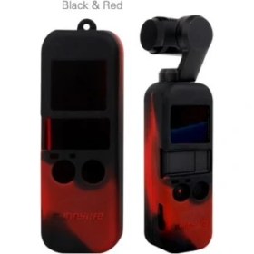 Resim Profisher Dji Osmo Pocket Için Renkli Silikon Koruyucu Kılıf Buyun Askılı Kordon Siyah/kırmızı 