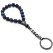 Resim Mavi Kaplangözü Doğaltaş-çelik Kombinli Tesbih Anahtarlık N11.7495 
