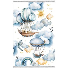 Resim Blghome Bulut Ve Uçan Balon Çocuk Odası Halısı Ekru 