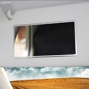 Resim HD Aynalı Paslanmaz Çelik Araba Güneşlik - Kırılmaz, Yapışkanlı Arka Görüş Makyaj Aynası, Araba Güneşlik, İç Mekan 