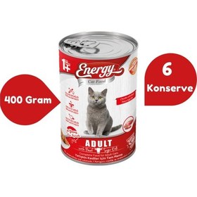 Resim Energy Sığır Etli Konserve Yetişkin Kedi Maması 6 x 400 G 
