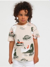 Resim Erkek Bebek Pamuklu Collect Tshirt-14162-bej Bej 