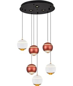 Resim Özcan Aydınlatma 2806-6a-0104 Roge 6'lı Mıx Sarkıt Beyaz-kahve Mix Renkli 